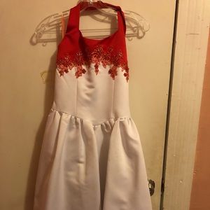 White/Red dress